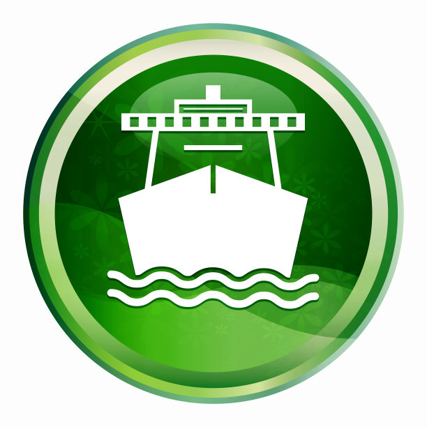 船舶图标自然绿色圆形按钮图片下载