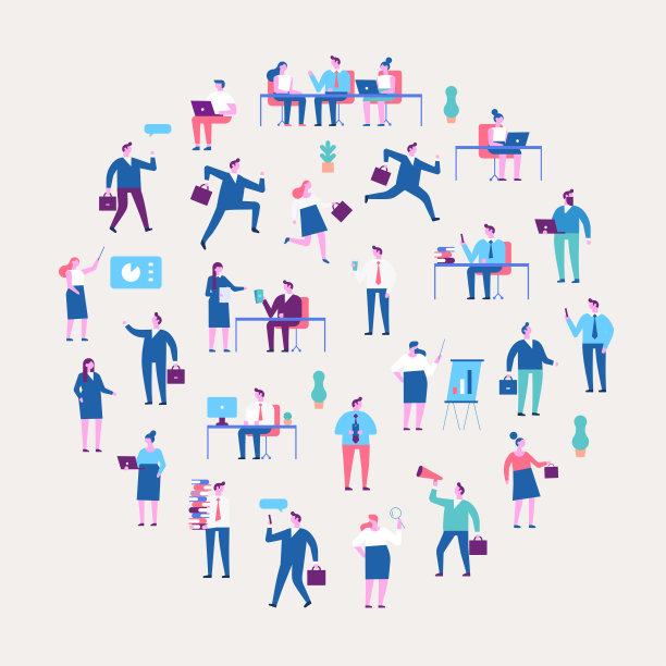 商业人物向量集。业务团队。图片下载