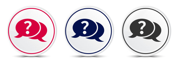 问号气泡图标水晶平面圆形按钮设置插图设计图片下载