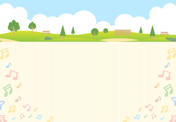 用音符描绘绿色公园风景图片下载