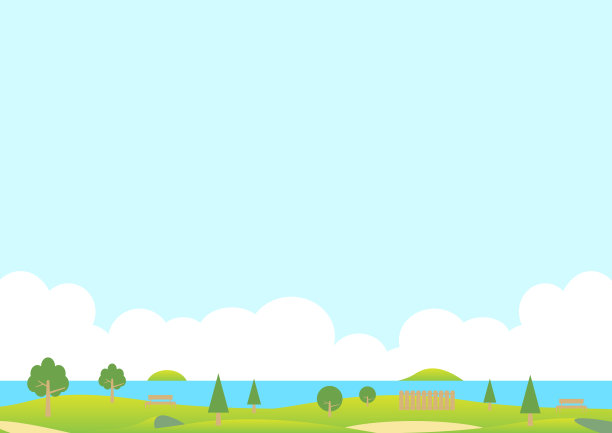 绿色公园风景的插图图片下载