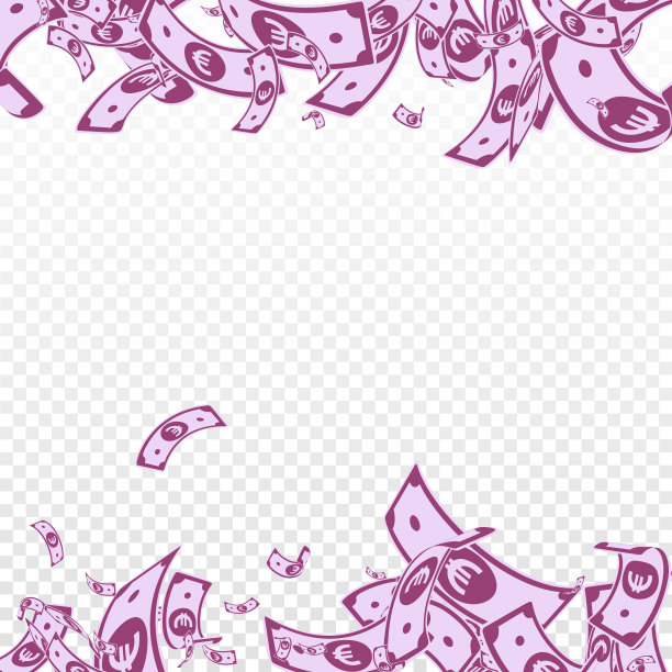 欧盟欧元票据下跌。混乱的欧元账单图片下载