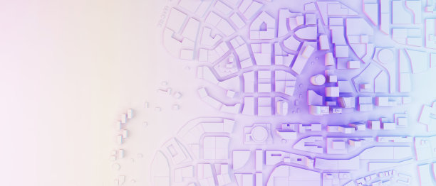 低聚的城市景观在柔和的颜色图片下载