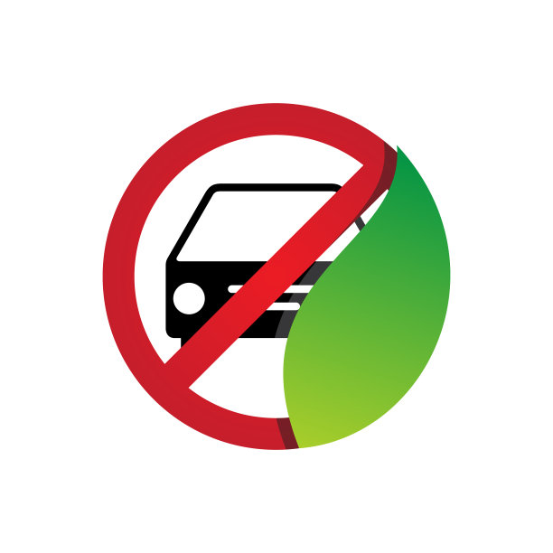 抽象的无车日图标设计为平面风格的元素设计图片下载