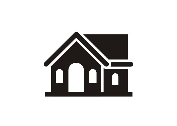 弧形门窗的家。简单的图标在黑色和白色图片下载