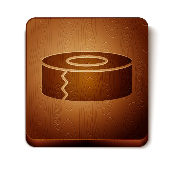 棕色苏格兰图标孤立在白色背景。用于工作和修理的一卷胶带。粘性包装胶带。办公工具之类的。木制方形按钮。矢量图图片下载