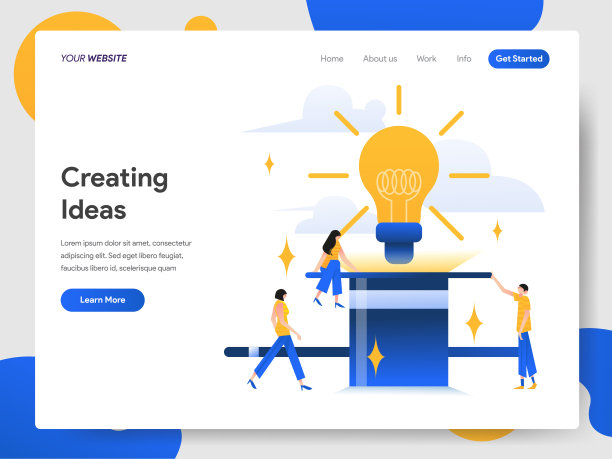 登陆页面模板创建想法插图概念。现代网页设计理念适用于网页设计和移动网站。矢量插图EPS 10图片下载