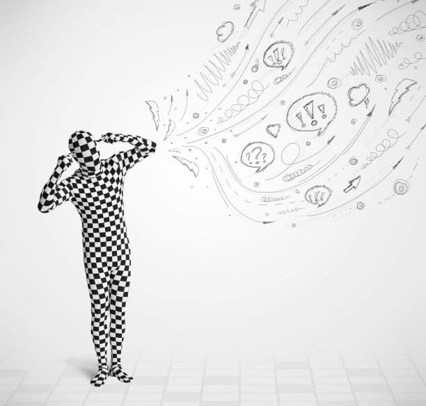 穿着紧身衣看素描和涂鸦的人图片下载