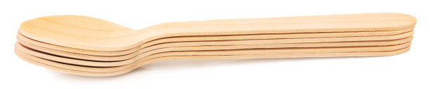 木勺孤立在白色背景上。剪裁拍图片下载