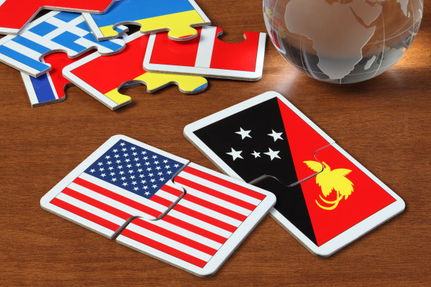 美国和巴布亚新几内亚国旗拼图图片下载