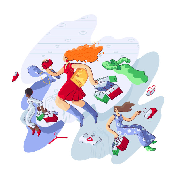 混血妇女在购物中心购物图片下载