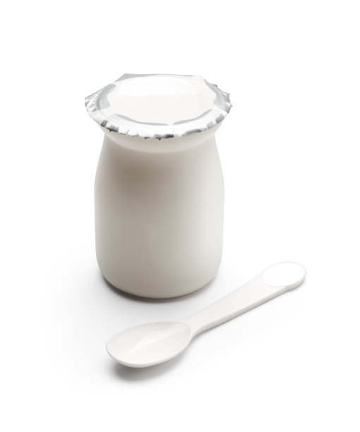 空白布丁或酸奶包装孤立在白色背景-剪切路径包括图片下载