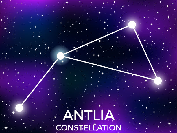 唧筒星座星座。布满星星的夜空。星团和星系。外太空。矢量图图片下载