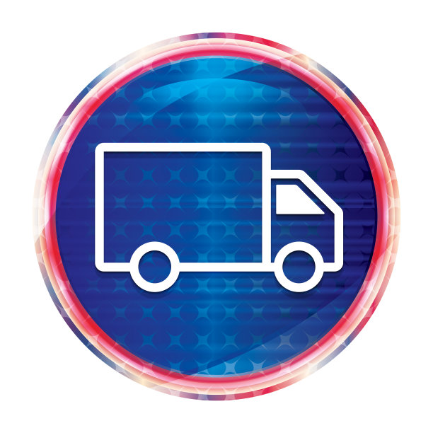 送货卡车图标花哨的蓝色圆形按钮图片下载