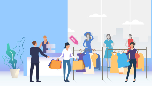 购物者在商店挑选和购买衣服图片下载