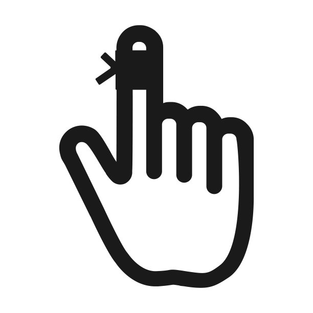 手指切割平面矢量图标图片下载