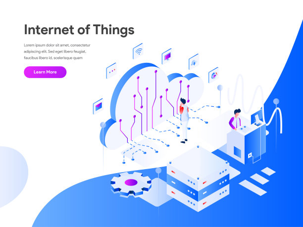 物联网等距插图概念。现代平面网页设计理念适用于网页设计和移动网站。矢量插图EPS 10图片下载