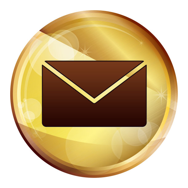电子邮件图标抽象棕色圆形按钮图片下载