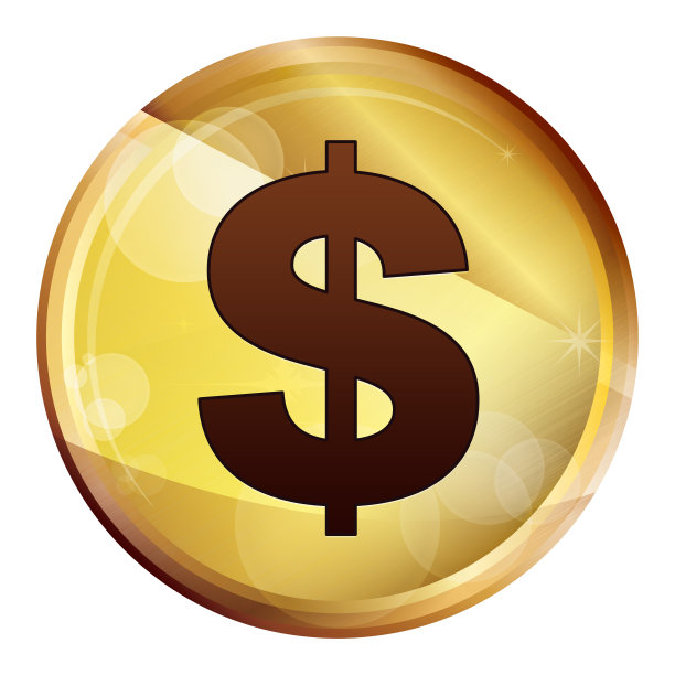 美元符号图标抽象棕色圆形按钮图片下载