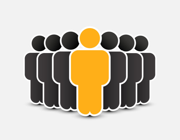 人们在时尚的平底风格图标。人符号为您的信息图形网站设计，标志。人群的迹象。团队或用户组概念。孤立在白色背景上。图片下载