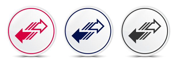 转移箭头图标水晶平圆按钮集插图设计图片下载