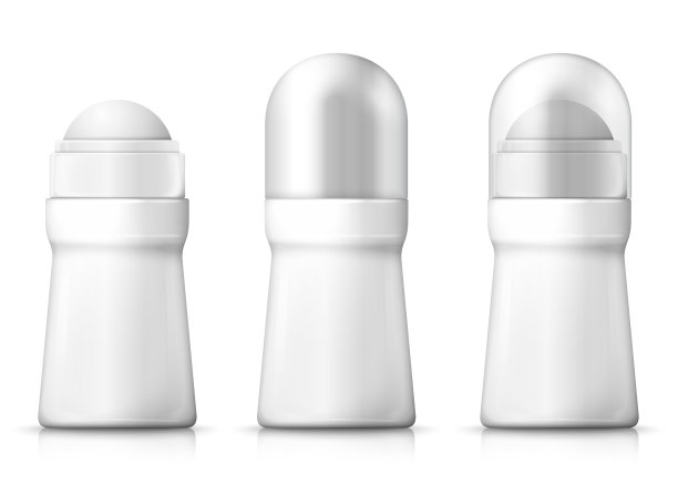 向量3d逼真的白色除臭剂瓶集图片下载