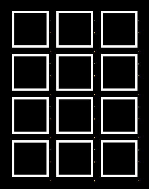 传统相纸上的彩色负片或黑白胶片的空白接触片。要填写的模板图片下载