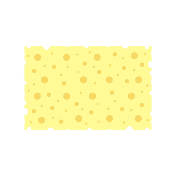 白色背景上的长方形海绵。向量图片下载