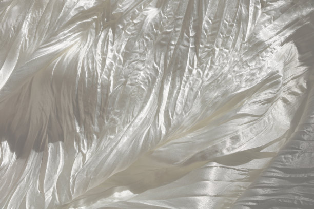 非常温柔细腻美丽优雅的淡白模糊背景-自然哑光和有光泽的丝绸在布料，褶皱，皱纹的婚礼贺卡，精致庄重的背景图片下载