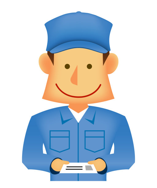 年轻的亚洲人(日本，韩国等)蓝领工人(上身)矢量插图(工程师，修理工，机械师，送货员等)/名片交换图片下载