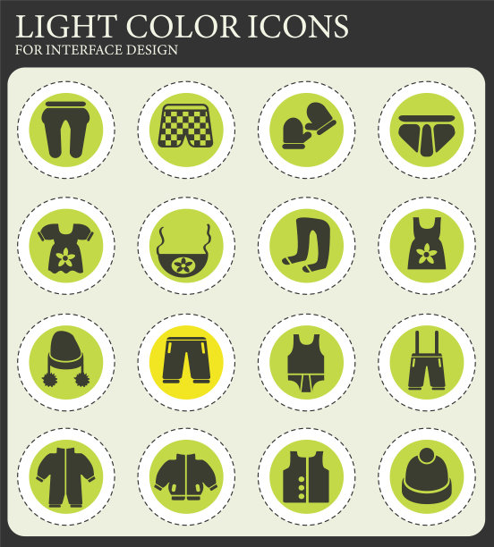 婴儿服装图标套装图片下载