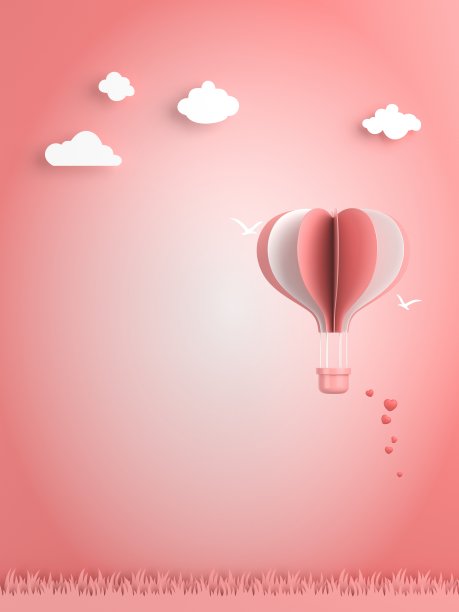空中的折纸热气球图片下载