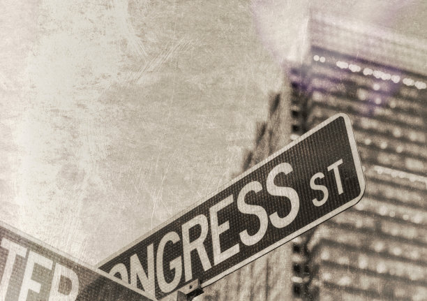 美国街头标志的复古照片图片下载