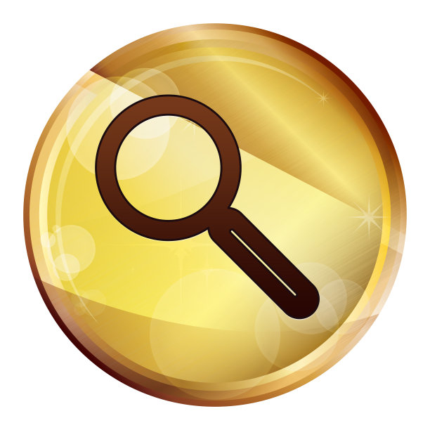 放大镜图标抽象棕色圆形按钮图片下载