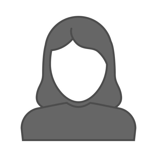 商务女性廓形廓形标志。矢量女平面图标。女性头像，女性用户头像。女孩办公室经理插图。图片下载