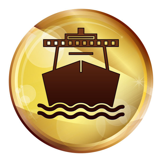 船舶图标抽象棕色圆形按钮图片下载