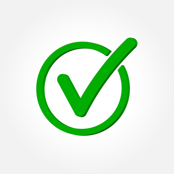 圆圈内的绿色复选标记图标。矢量插图。图片下载