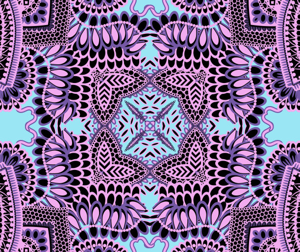 佩斯利图案。复杂的佩斯利多色图案。图片下载