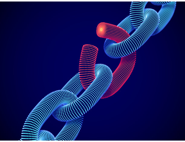 链条断了。数据保护技术的概念。图片下载