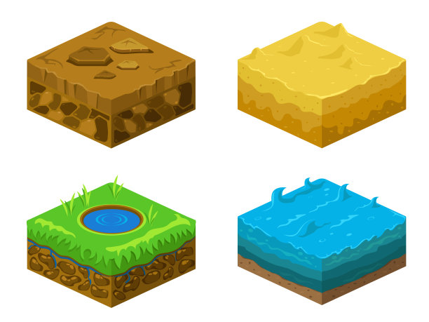 土壤层向量等距三维集合图片下载