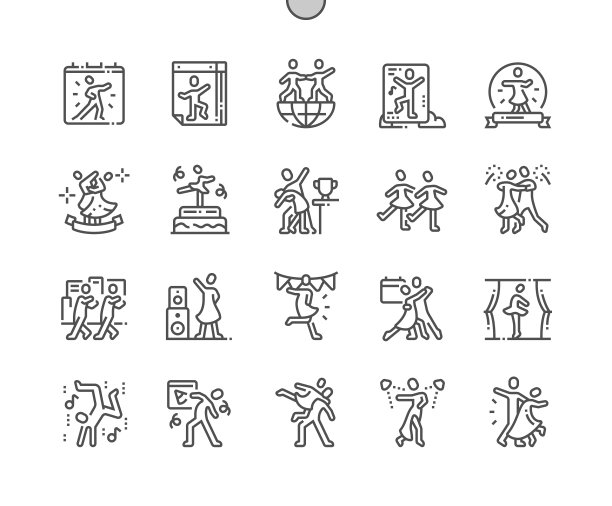 精心制作的像素完美矢量细线图标30 2x网格的Web图形和应用程序。简单的最小的象形图图片下载