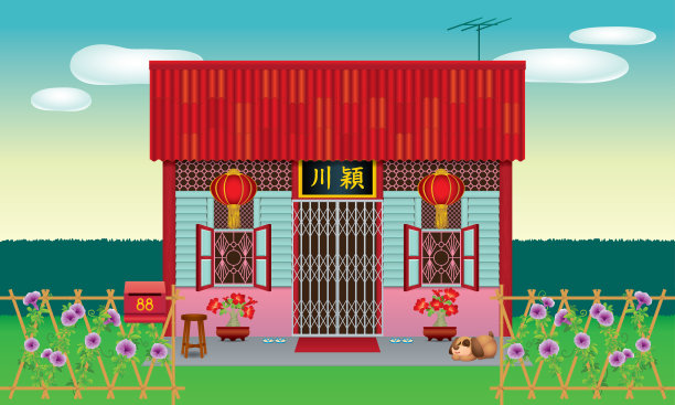 在马来西亚的新村庄，经常可以看到传统的中国风格的房子。图片下载