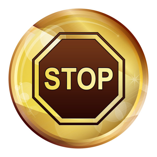 停止标志图标抽象棕色圆形按钮图片下载