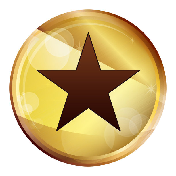 星图标抽象棕色圆形按钮图片下载