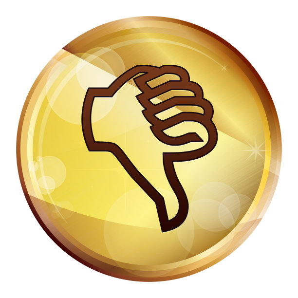 拇指向下图标抽象棕色圆形按钮图片下载