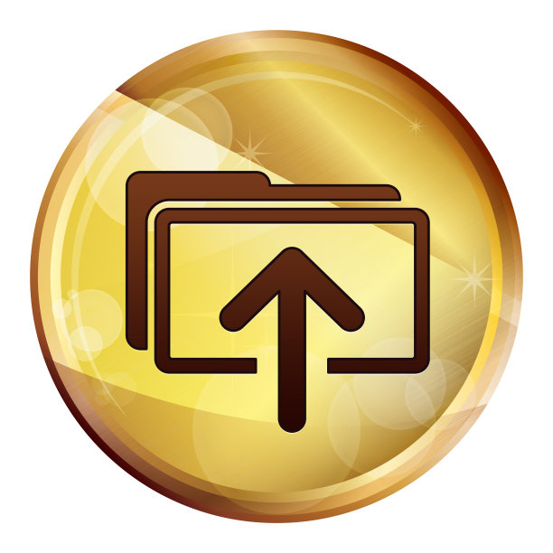 上传文件图标抽象棕色圆形按钮图片下载