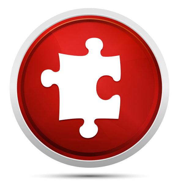 拼图图标推广红色圆形按钮图片下载