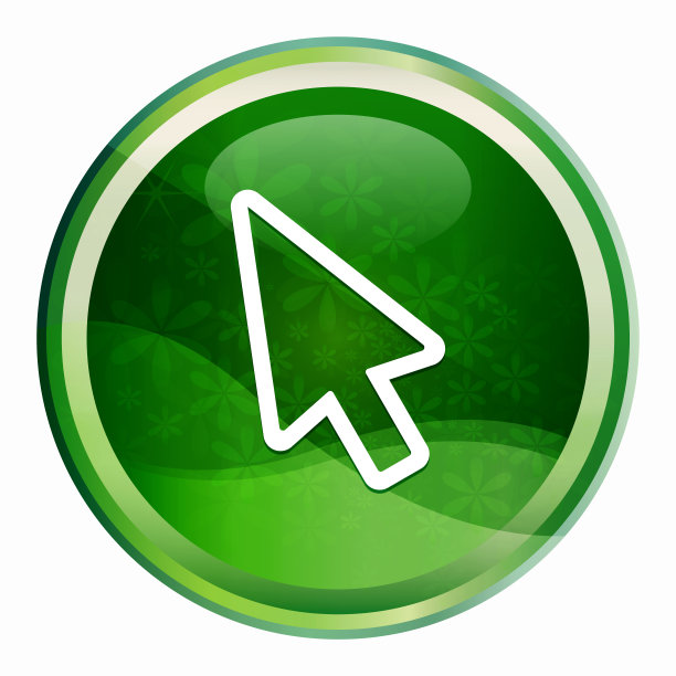 光标图标自然绿色圆形按钮图片下载