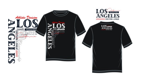 洛杉矶t恤印花。t恤和服装设计，矢量插图。图片下载