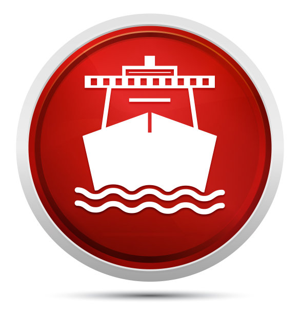 船图标推广红色圆形按钮图片下载